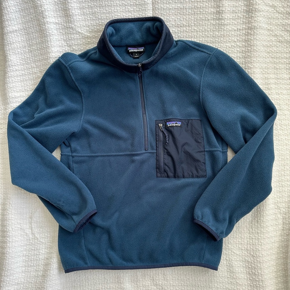 Patagonia Microdini 1/2 Zip Tidepool Blue Fleece Pullover Jacket Men’s Small
